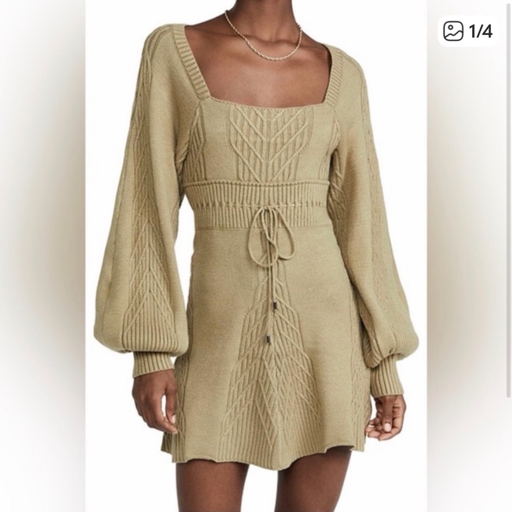 Free People Sweater dress with open back and bell sleeves! Stunning on!